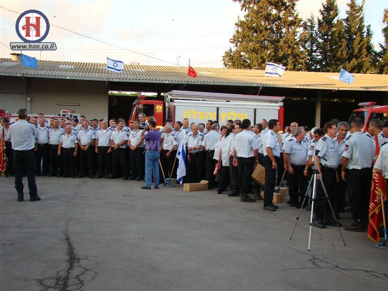 Firemen meeting at ceremony