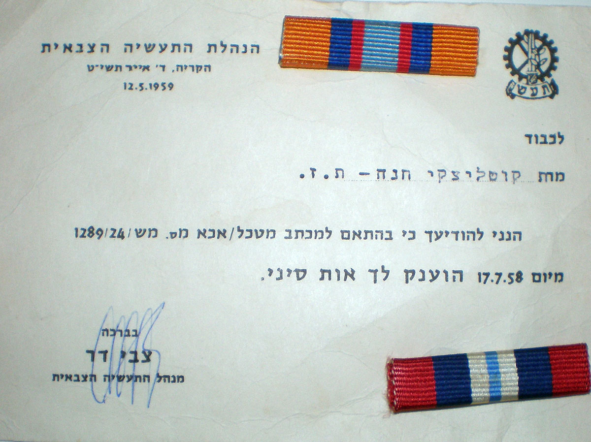 Sinai campaign ribbon document Military Industry