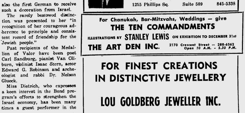 Marlene Dietrich, 1965