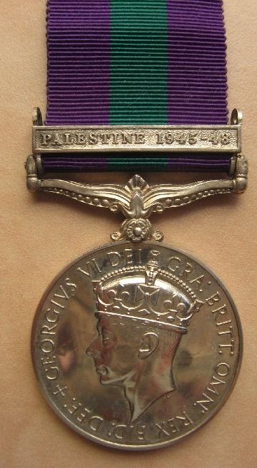 General Service Medal with clasp Palestine 1945-48