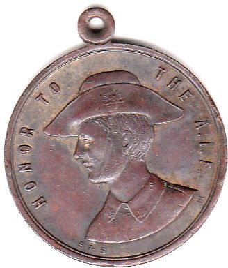 ANZAC Day, 25 April, in 1918 medal front