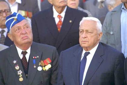 Prime Minister Ariel Sharon and a WW2 veteran