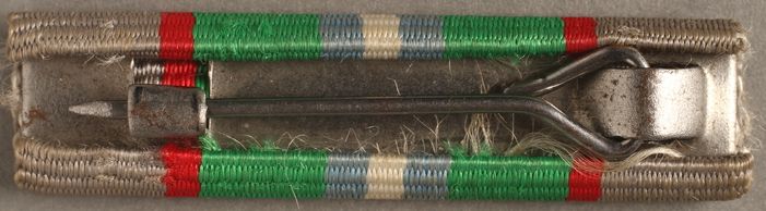 Haganh ribbon, Crimp brooch, wire bent into a pin 