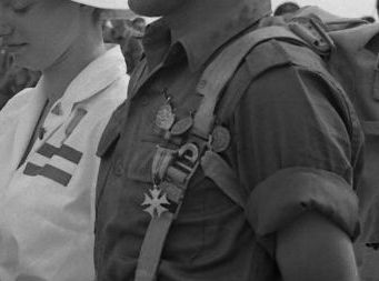 Close up Presenting the IDF Marching medals 1957