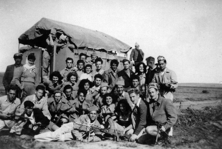 Yakov Bolde and friends of his Palmach unit