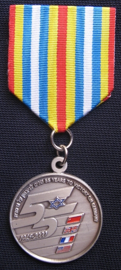 Jewish Fighters against the Nazis 55 year medal -front